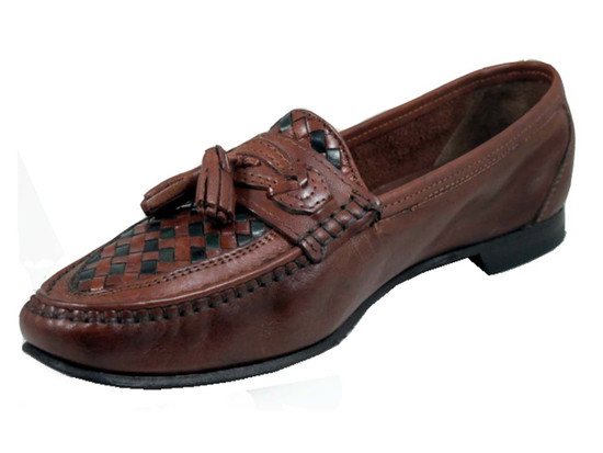 Via Veneto 1579 Men's Italian Casual Loafer Slip On woven with tassel
