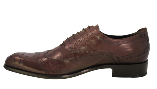 Redwood Men's Italian 6971 Oxford Lace Up Dressy Shoe Brown