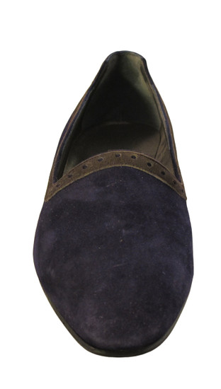 Mima Venezia Women's Italian 630 Slip on Shoes Low Heel Suede Purple/Grey
