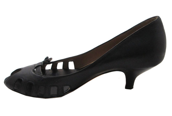 The Seller Italian Leather Summer Shoes Pep Toe  3646 Black