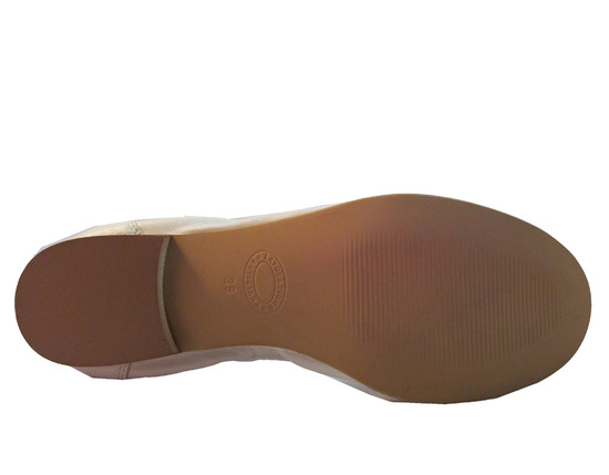 Lamica Women's 1048 Leather Italian Flat Round Toe Shoes White