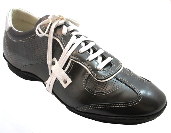 Frontiera Men's Fashion Italian sneakers white/Silver 4395