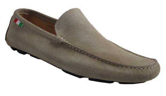 Men's Davinci Slip on Italian Suede shoes 8565,navy and Beige