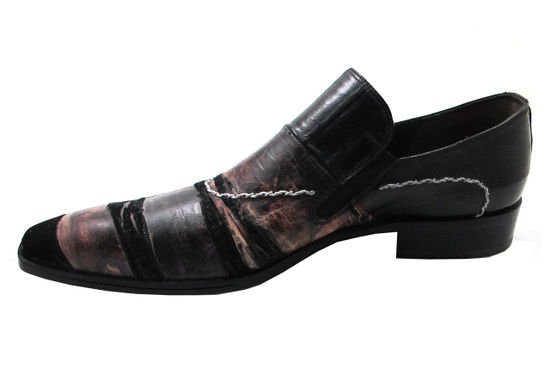 Davinci designer Men's Dressy Italian Slip-on Unique print leather 2511