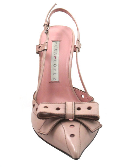 Pura Lopez 329 Women's Dressy Slingback Closed Pointy Toe Mid Heel Sandal
