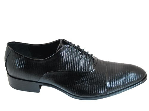 Jo Ghost 1273 Men's Italian Dressy Lace Up Oxford Shoes Black