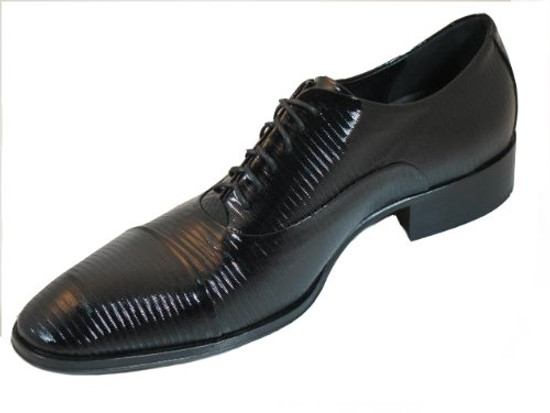 Jo Ghost 1273 Men's Italian Dressy Lace Up Oxford Shoes Black
