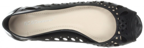 Women's BCBGeneration ABYGAL Flat Sandal, Black and Gold Women's BCBGeneration ABYGAL Flat Sandal, Black and Gold