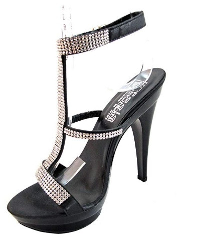 Biondini 7160 Women's Party Dressy Swarovski Platform Sandal High Heel
