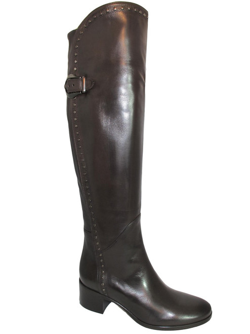 Women's Italian Over the Knee Boots 179918 Black and Brown By Le Pepe