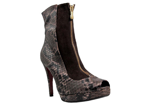 Albano 875 Women's Peep Toe High Heel Python Ankle Boots