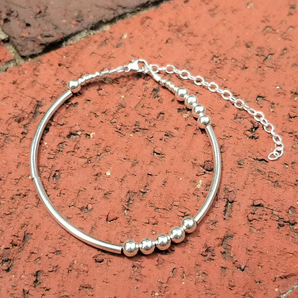 Ohio University Sterling Silver Morse Code Bracelet 