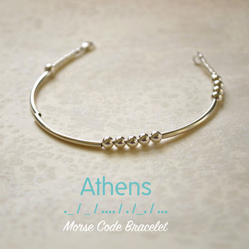 STERLING SILVER MORSE CODE BRACELET "ATHENS"