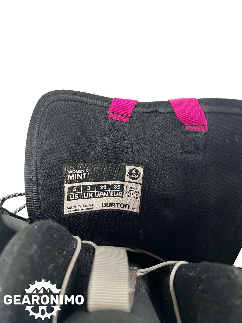 Burton Mint Quick Lace Pink and Black Snowboard Boot Wms 5