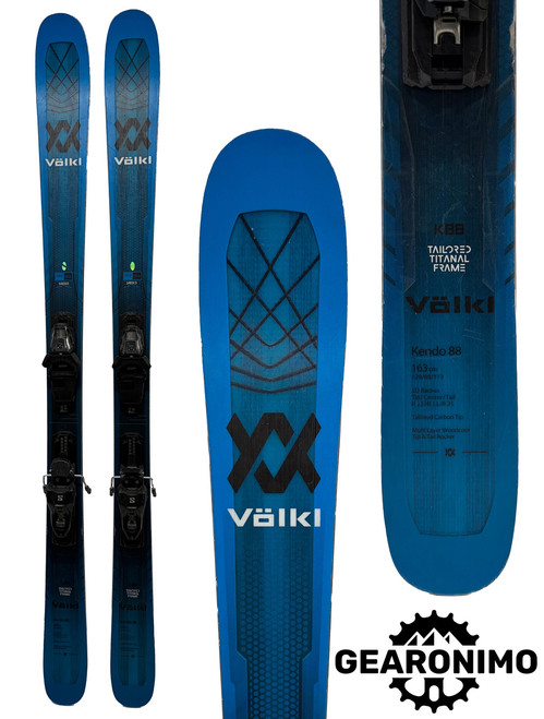 Volkl Kendo 88 Skis With Salomon M 11 Bindings - 163 cm (AA)