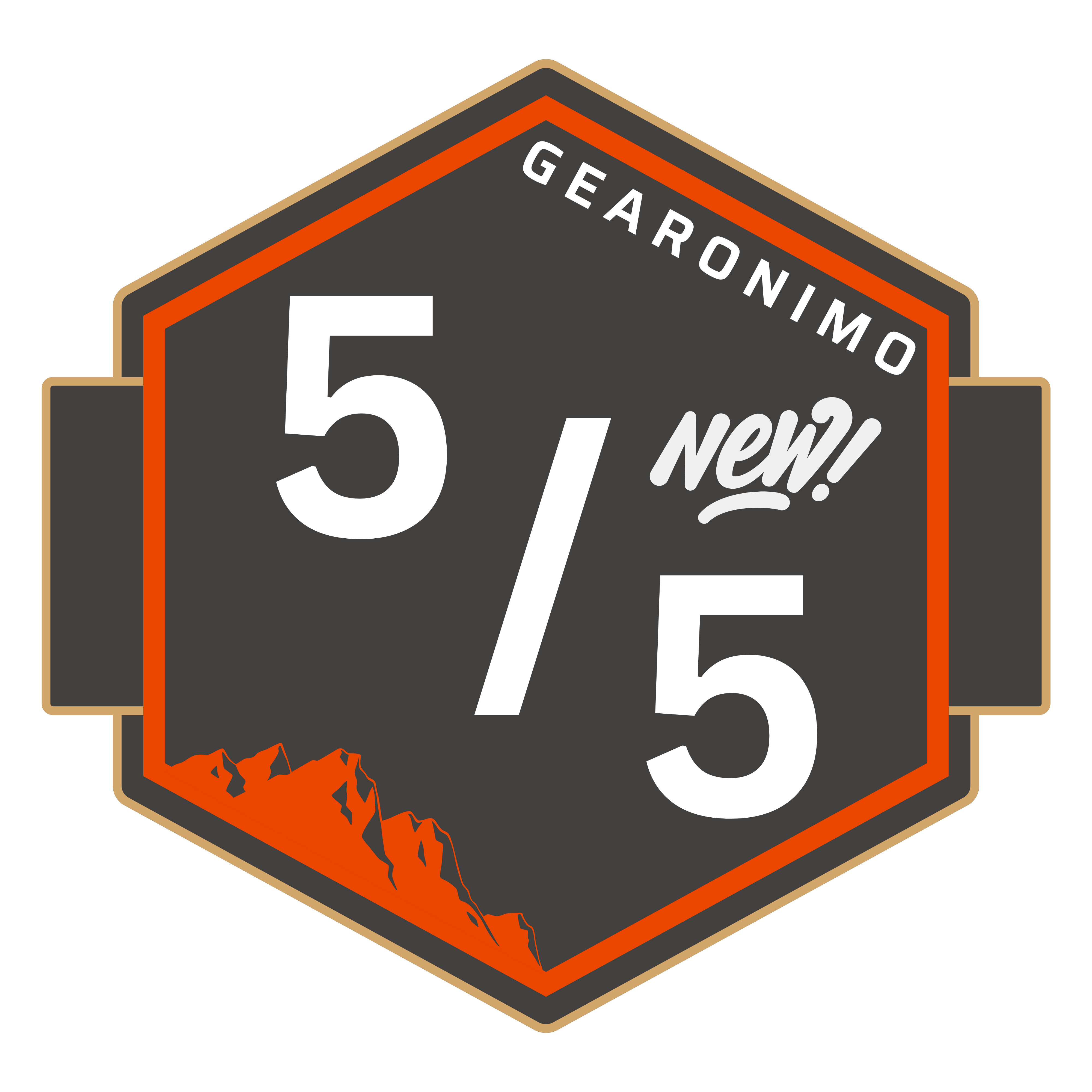 Gearonimo 5 out of 5 new condition rating badge