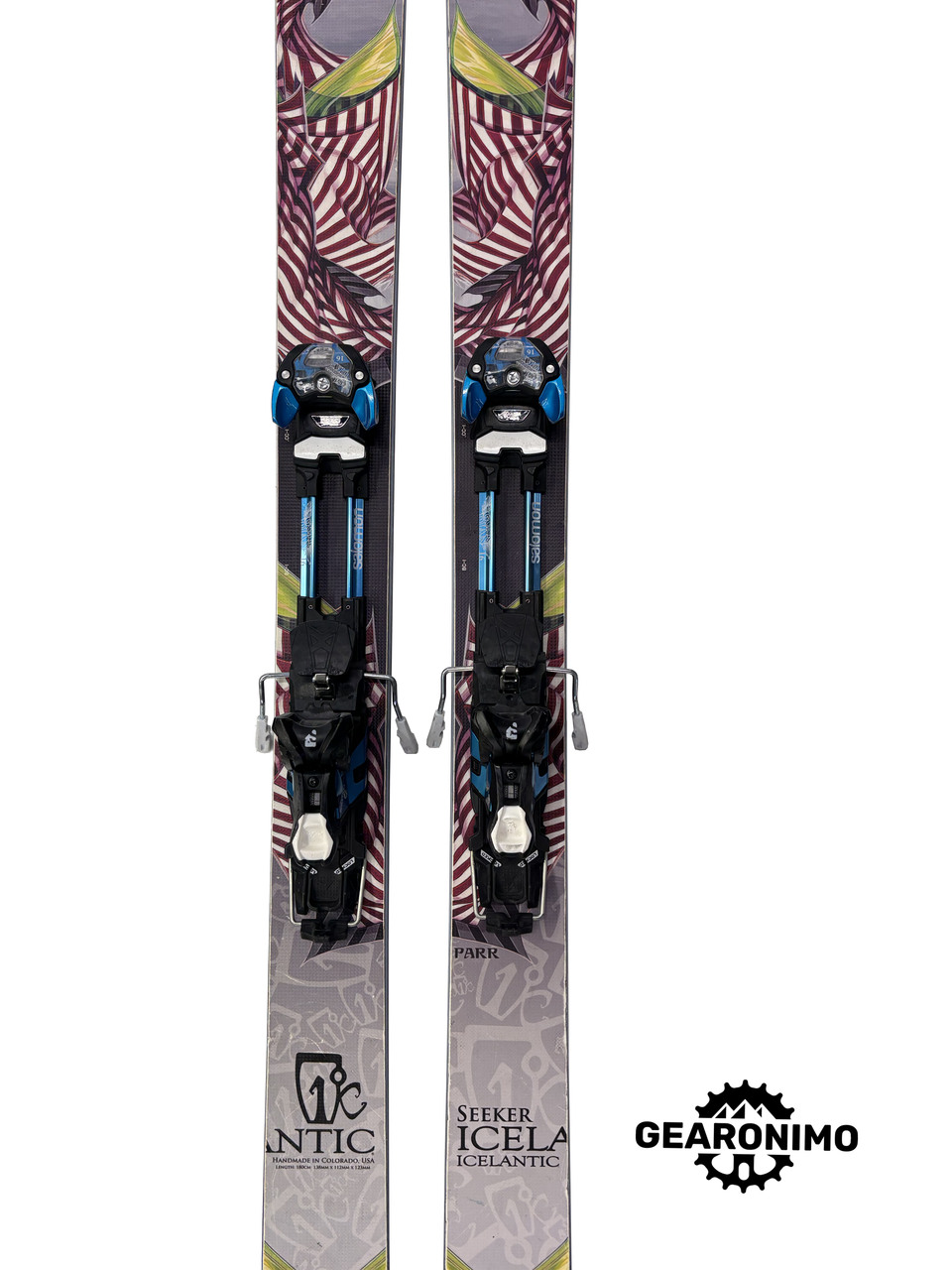 Icelandic Seeker Skis with Salomon Guardian 16 Frame Bindings - 180cm
