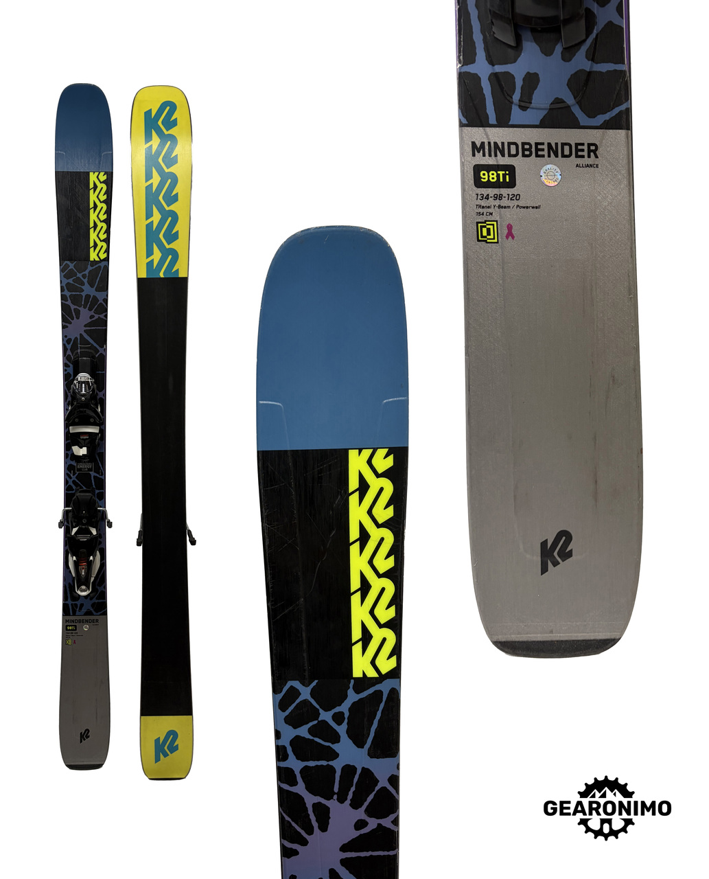 K2 Mind Bender 98ti Skis With Look SPX 12 Bindings - 154cm