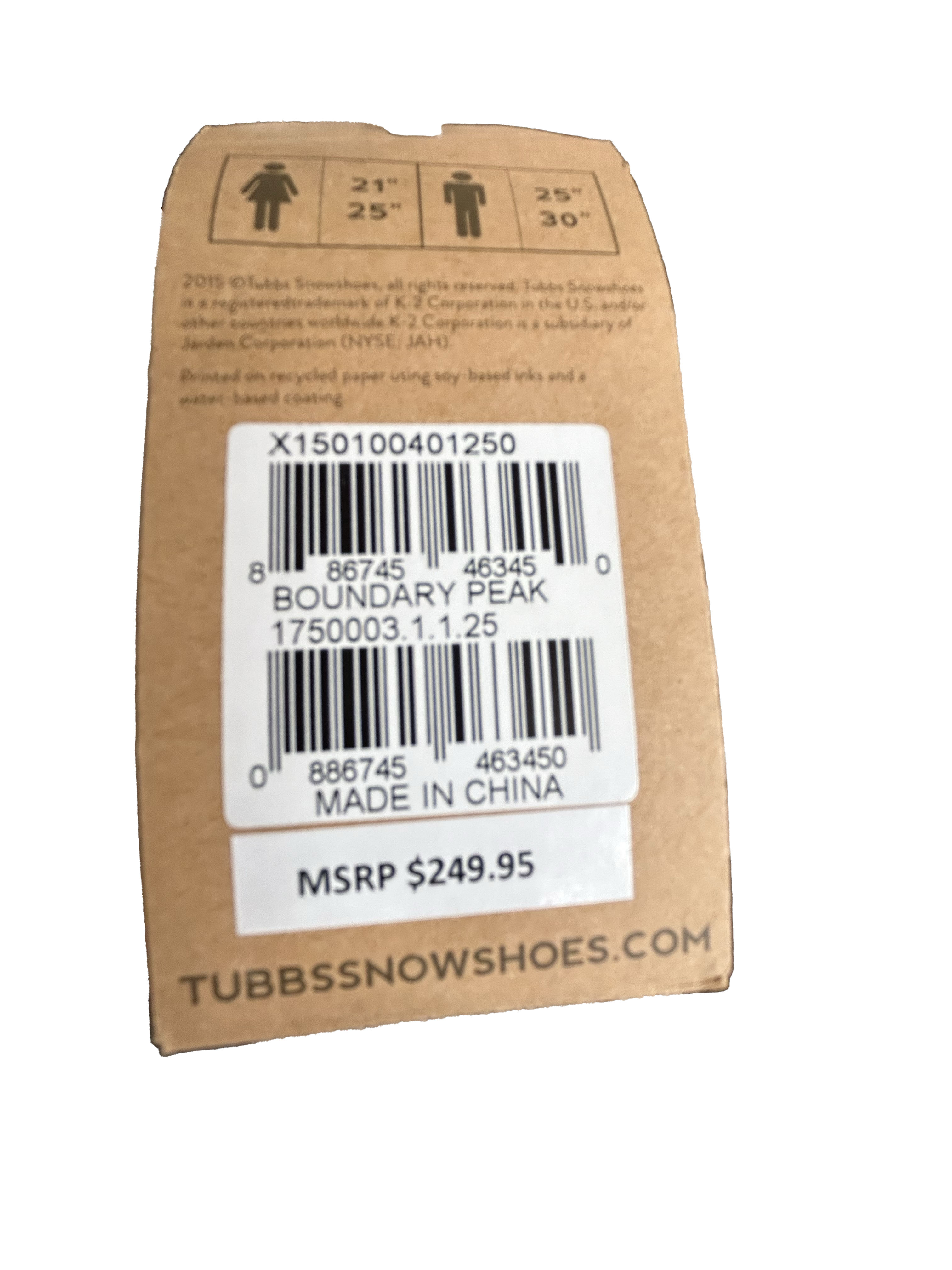 Tubbs Boundry Peak 25" Snowshoes