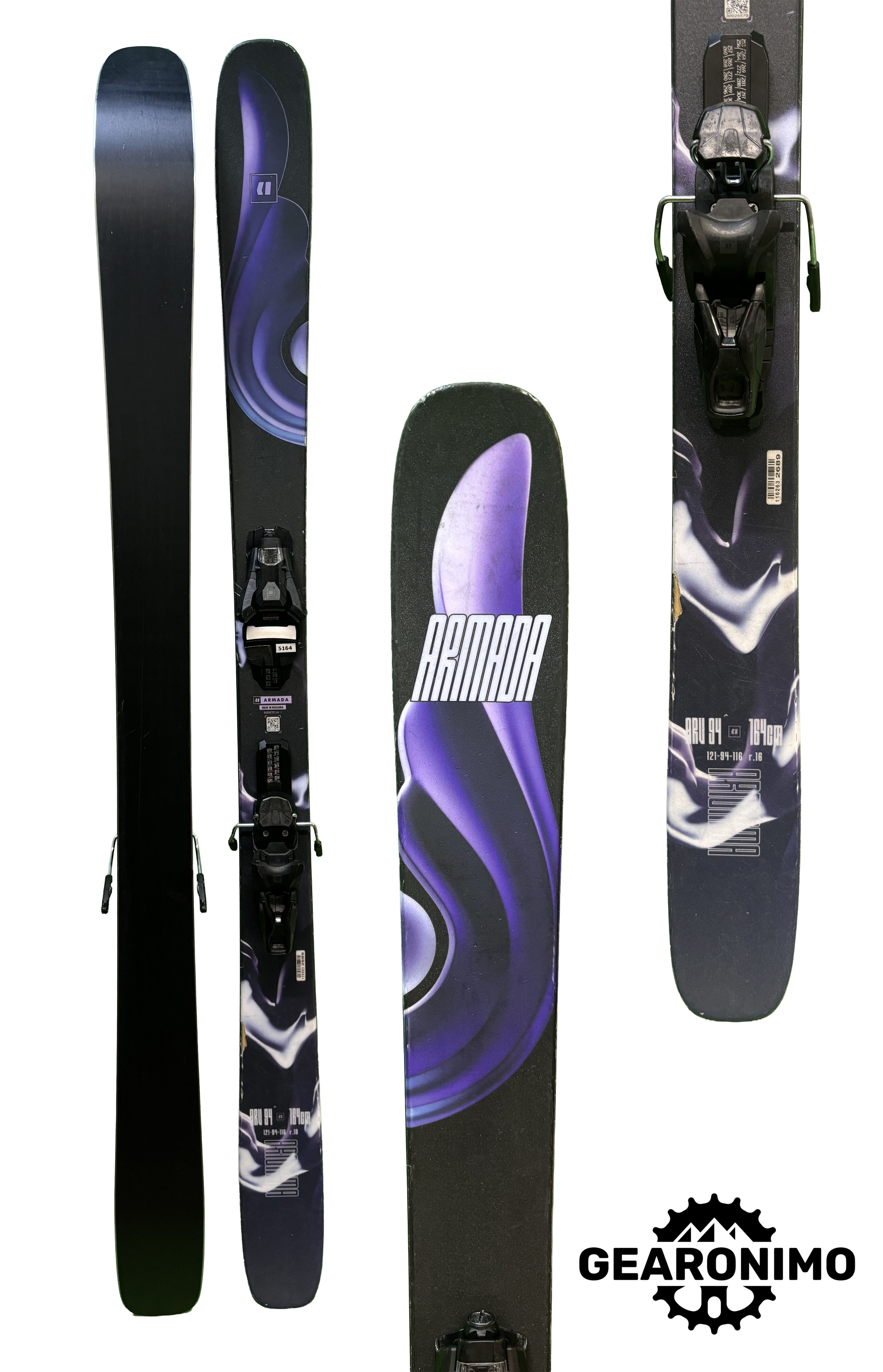 2025 Armada ARV 94 Skis With Armada 11 Bindings - 185cm