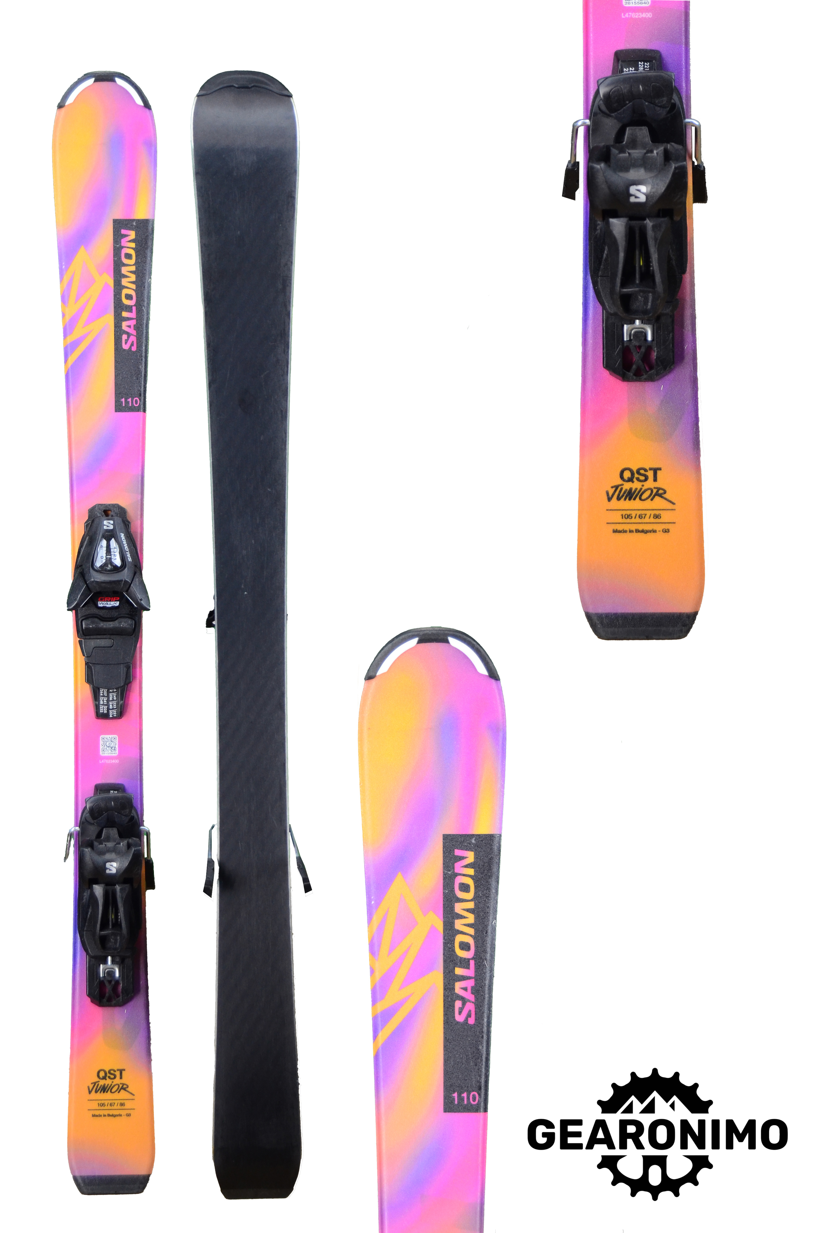 Salomon QST Junior Skis With Salomon C5 Bindings - 110 cm