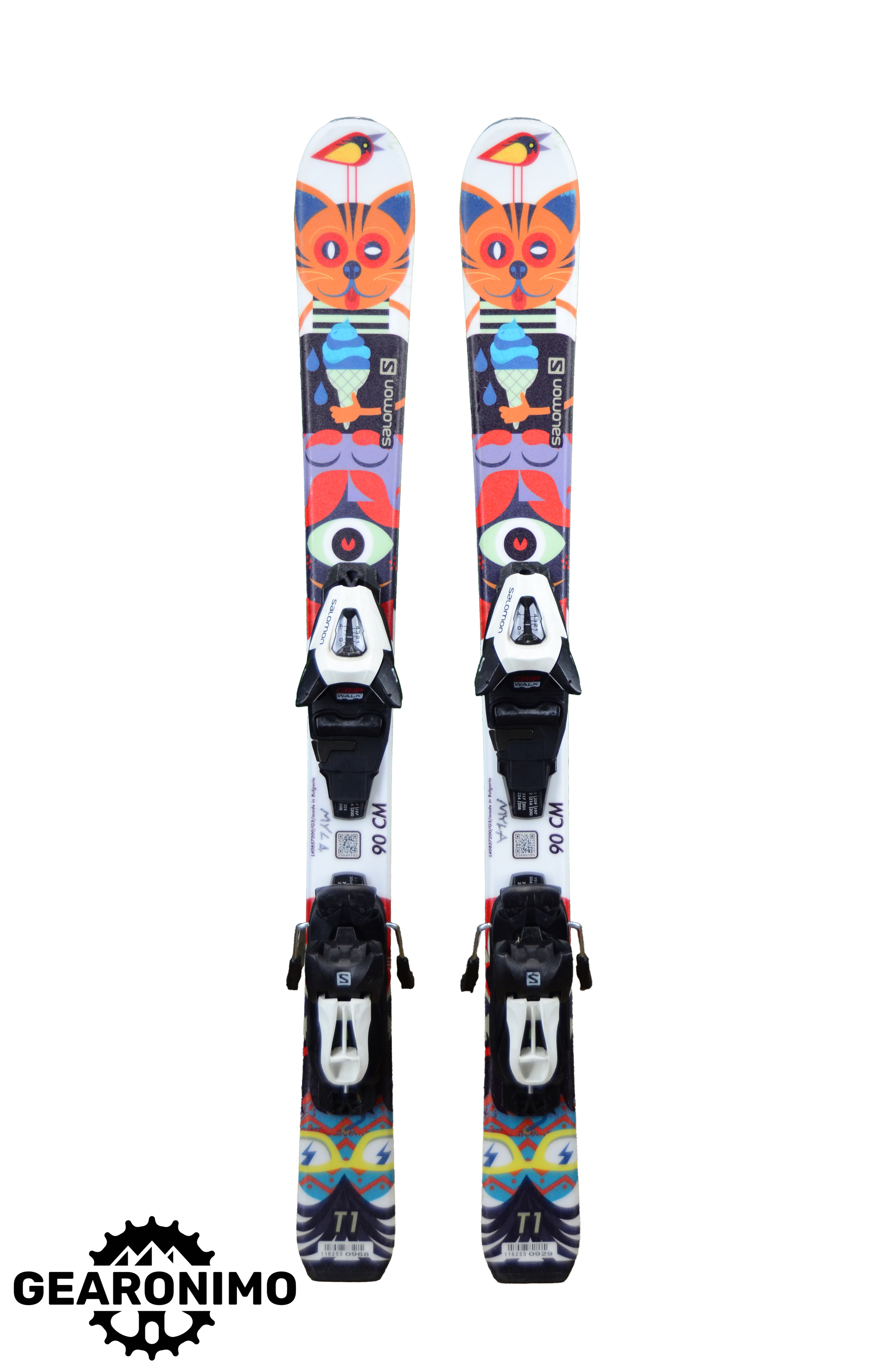 Salomon T1 Junior Skis With Salomon C5 Bindings - 90cm