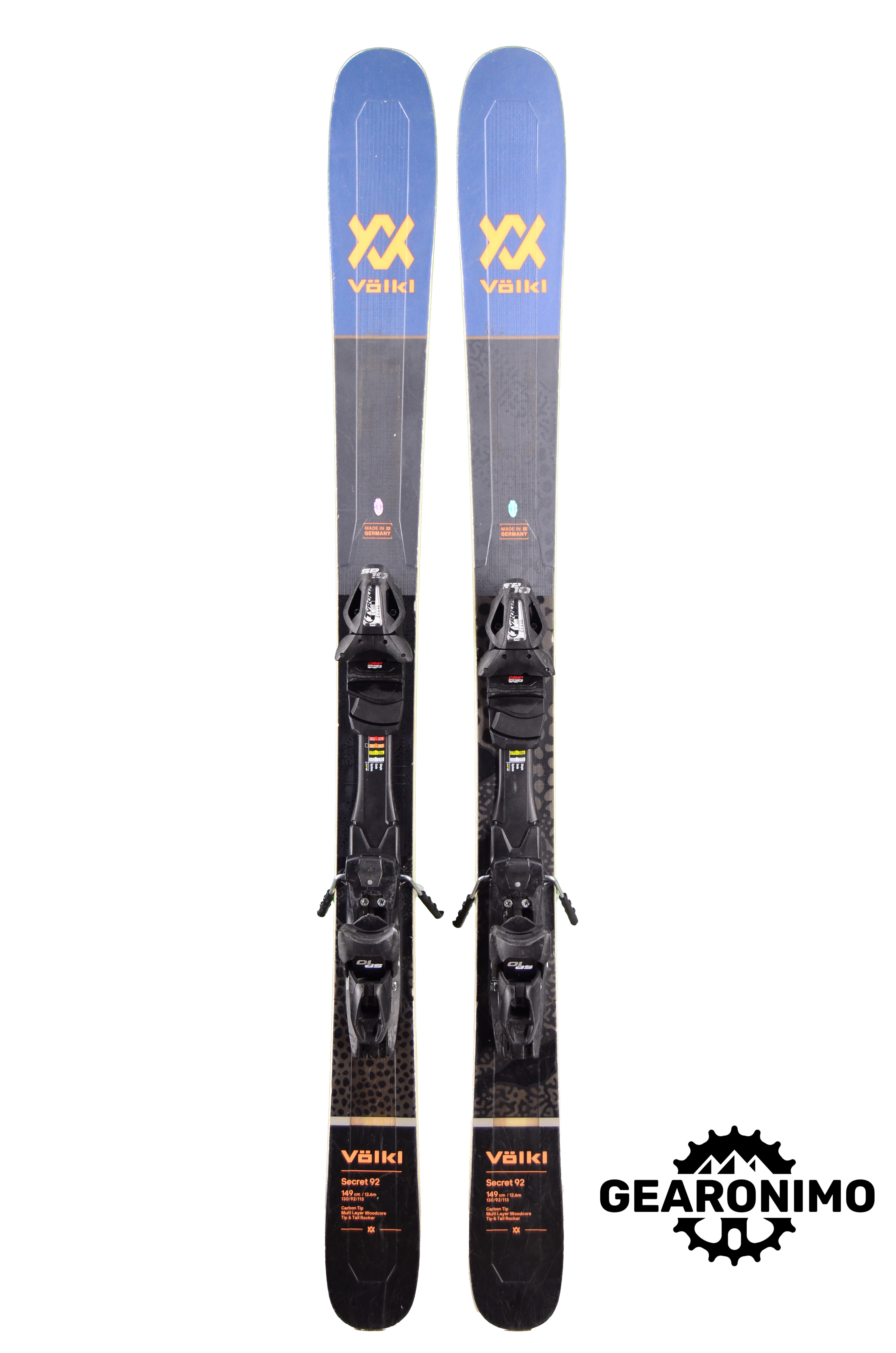 Volkl Secret 92 Skis With Tyrolia SP10 Bindings - 149cm