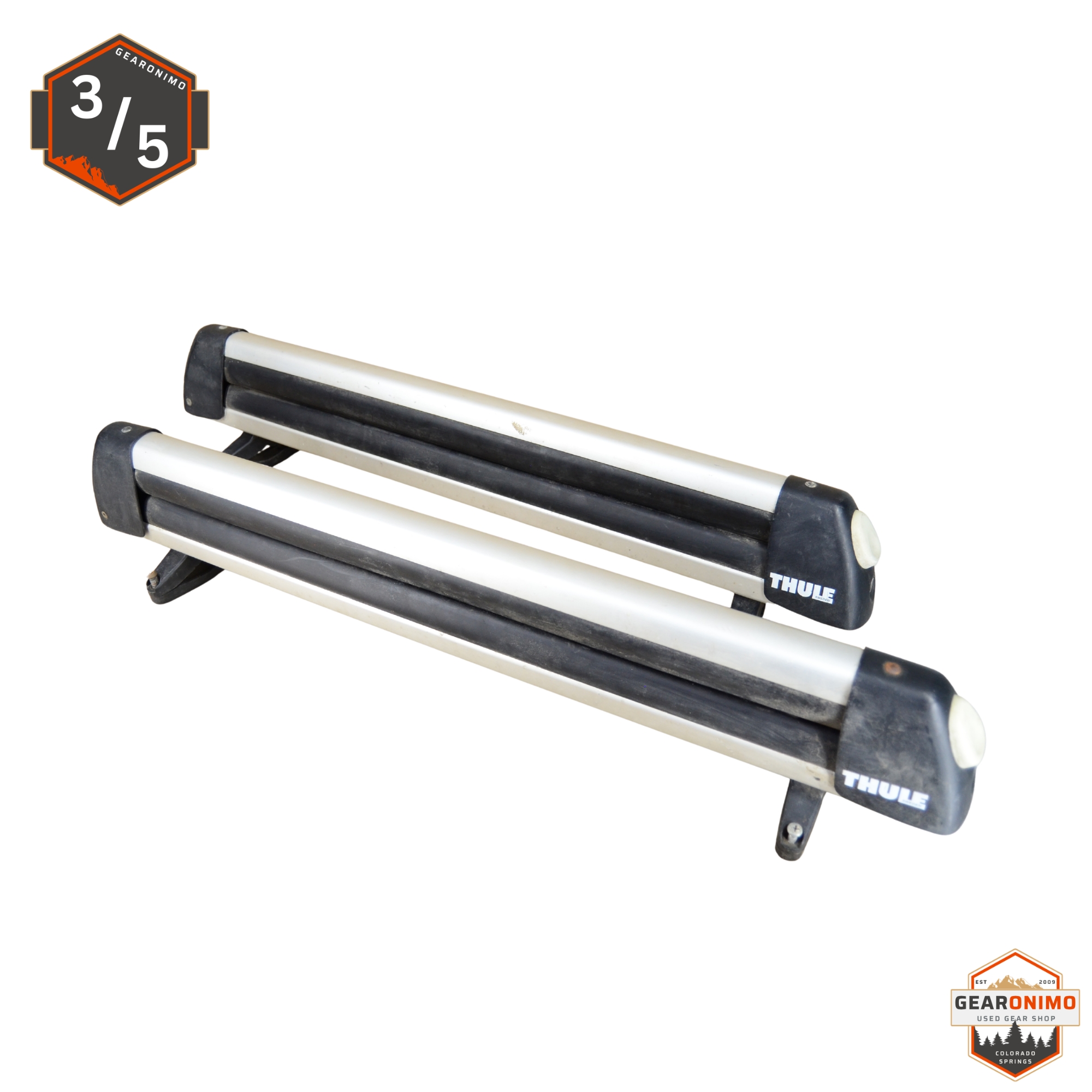 Thule 4 Ski Rack With Mighty Mounts (No Keys)