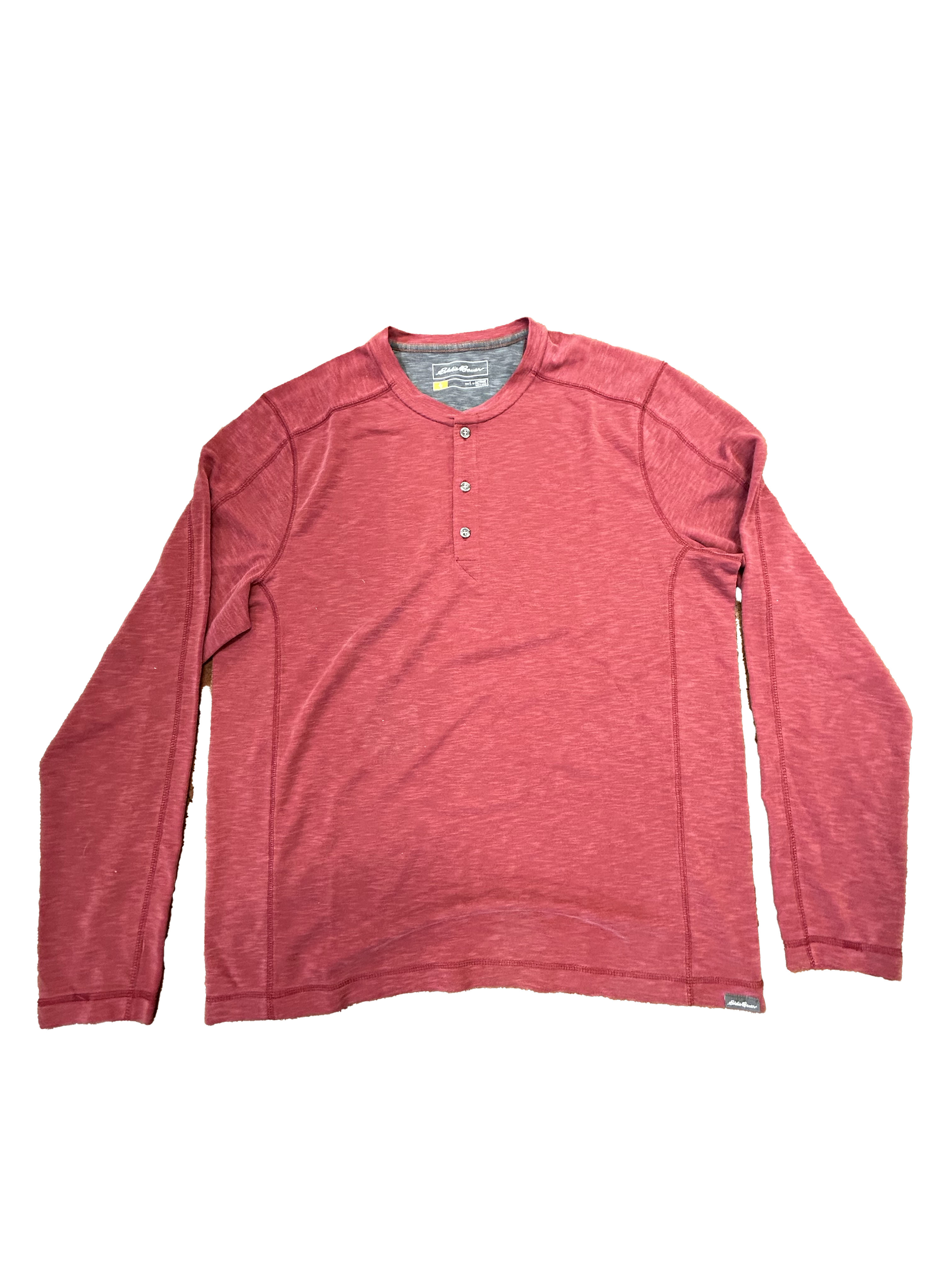 Eddie Bauer Long Sleeve 1/4 Button Up - Mens Lg