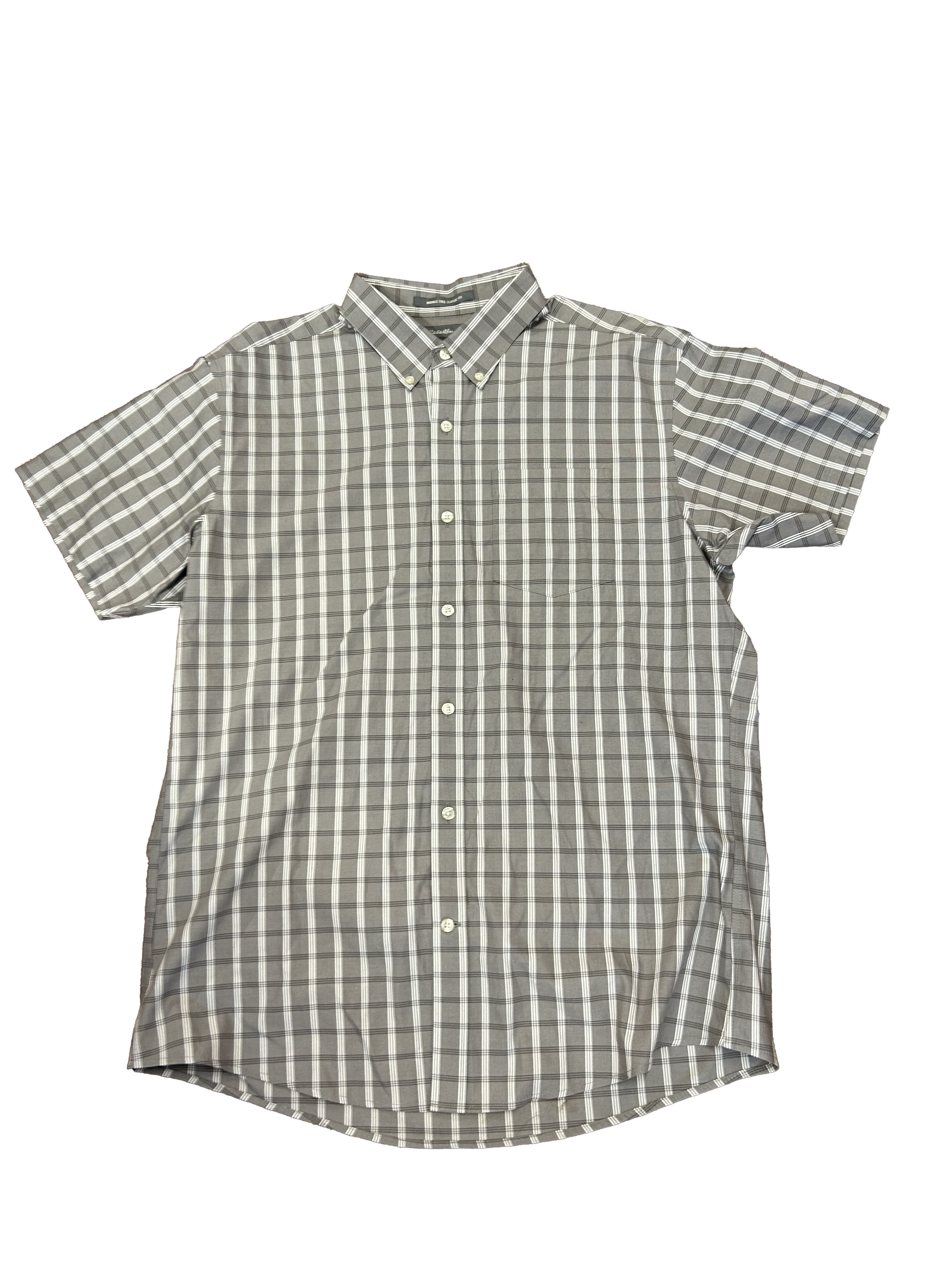 Eddie Bauer Classic Fit Grey Button Up (Mens Lg)