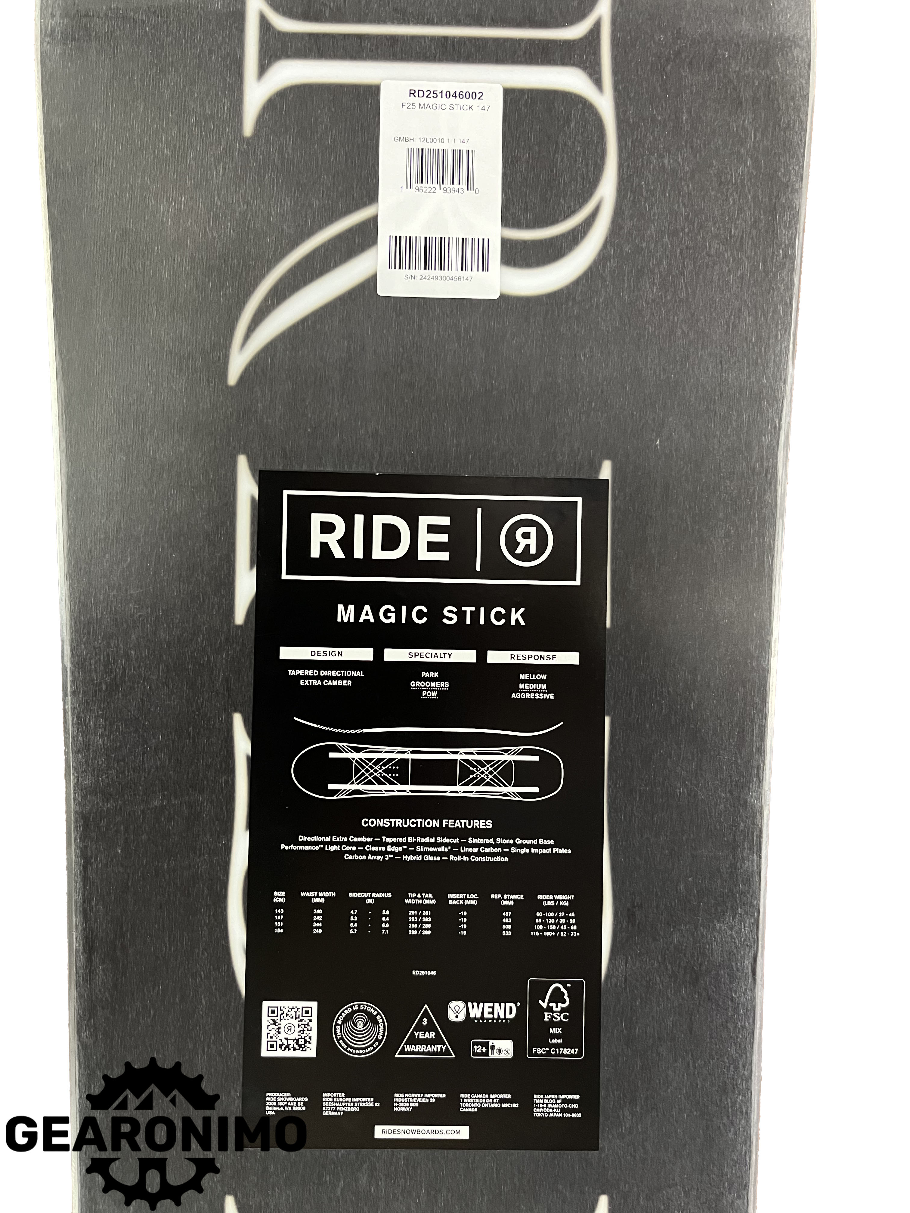 Ride Magic Stick 147 cm 2025