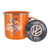 Volkswagen T25 Campervan Orange Enamel Tin Mug