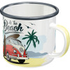 Volkswagen Campervan At The Beach Enamel Tin Mug