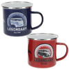 VW T1 Campervan Blue & Red Legendary Enamel Tin Mug Set