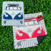 VW Campervan Picnic Blanket with Blue Camper Carry Case