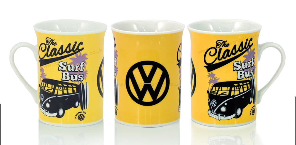 VW Classic Surf Yellow Campervan Coffee Mug Get the kettle on!