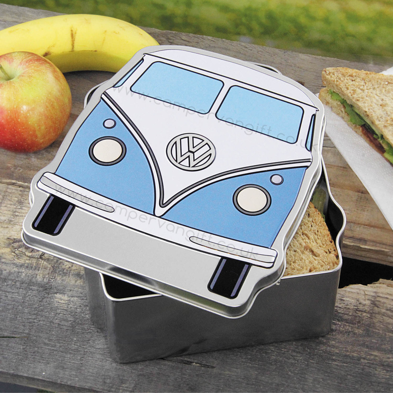 Volkswagen Blue Campervan Bamboo Lunch Box - Dine In VDub Style - Foto 12