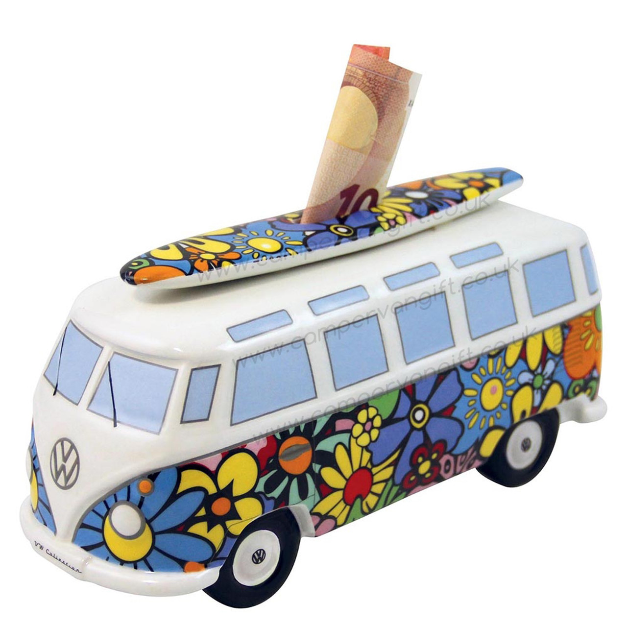 VW T1 Flowers Campervan Money Box 