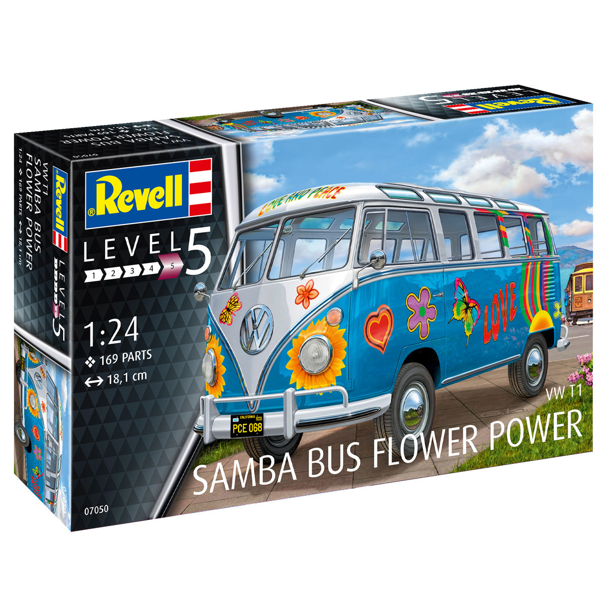 Volkswagen Revell Samba Flower Power Campervan Model Kit - Highly