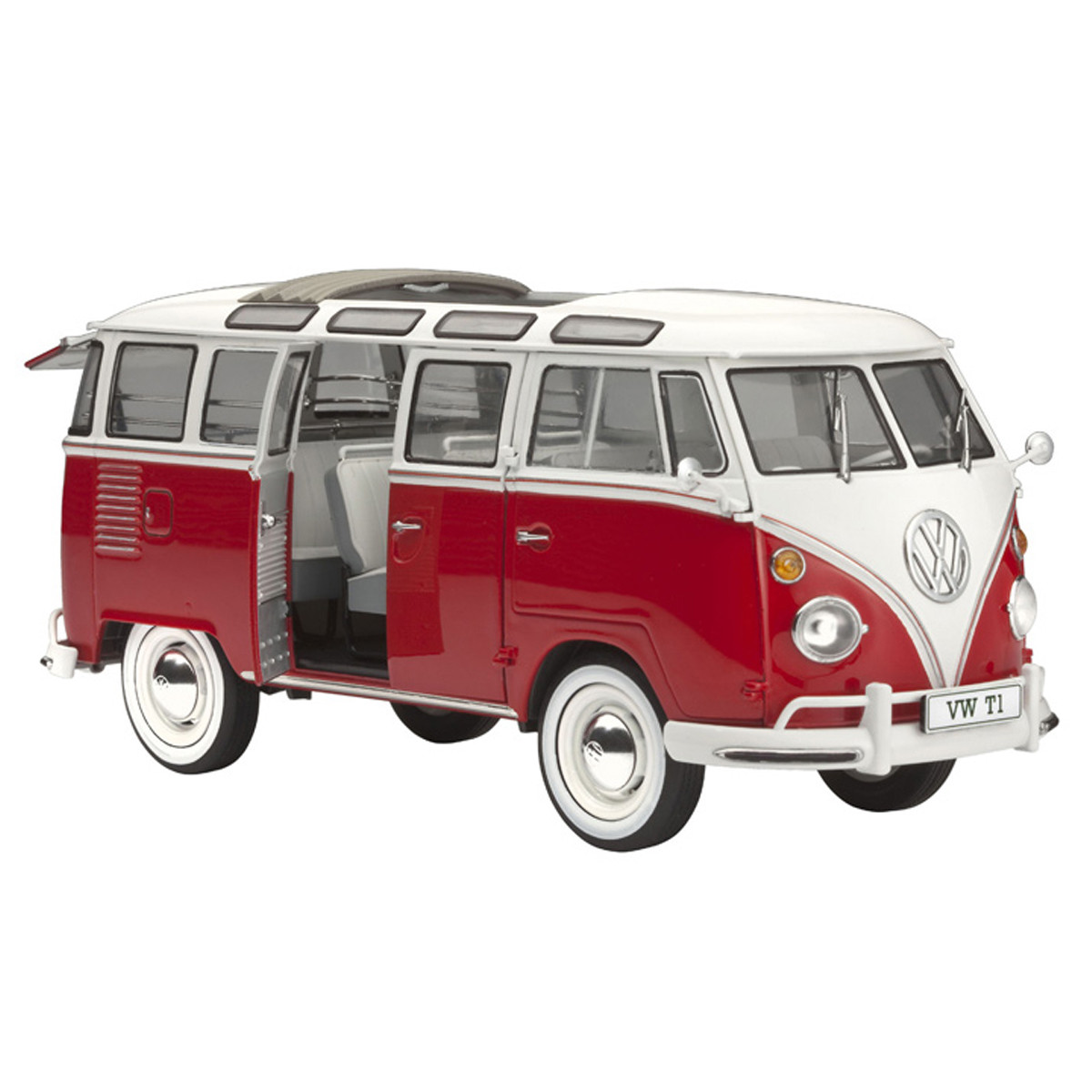 Volkswagen Revell Samba Red Campervan Model Kit - Highly Detailed