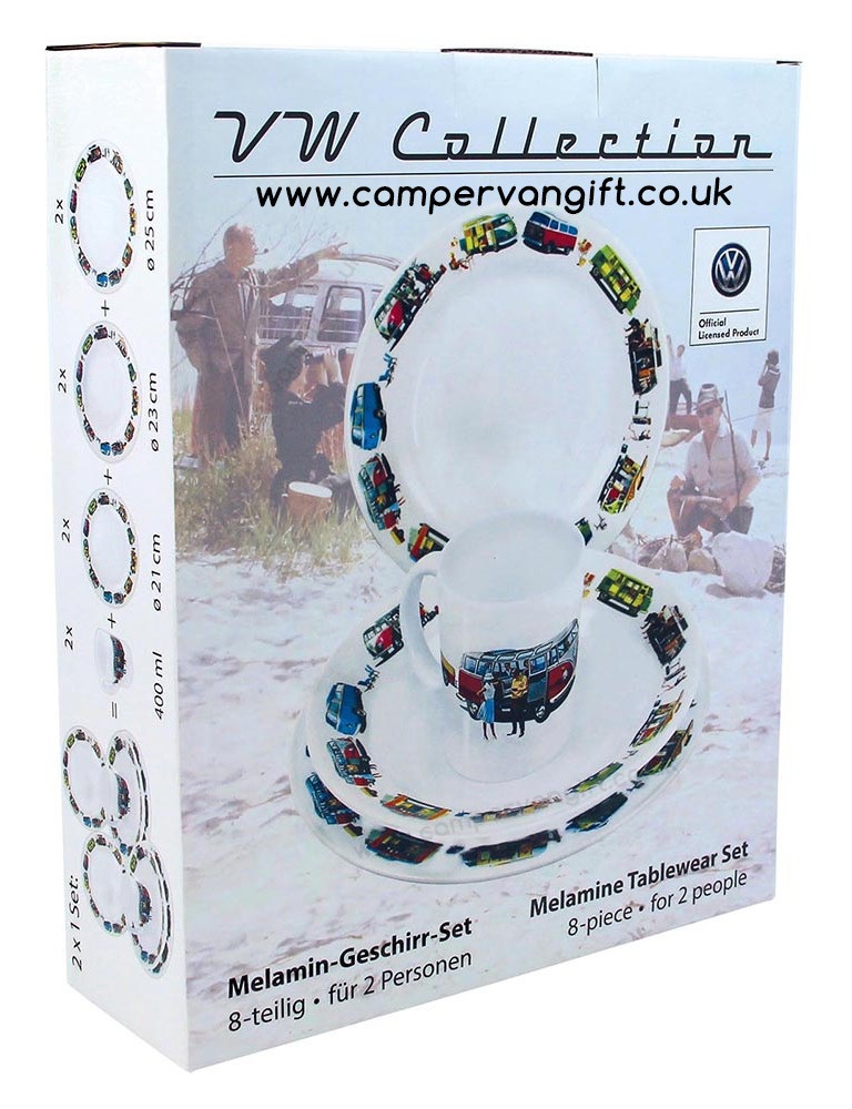 VW Split Bay Campervan Melamine Piece Tableware Set