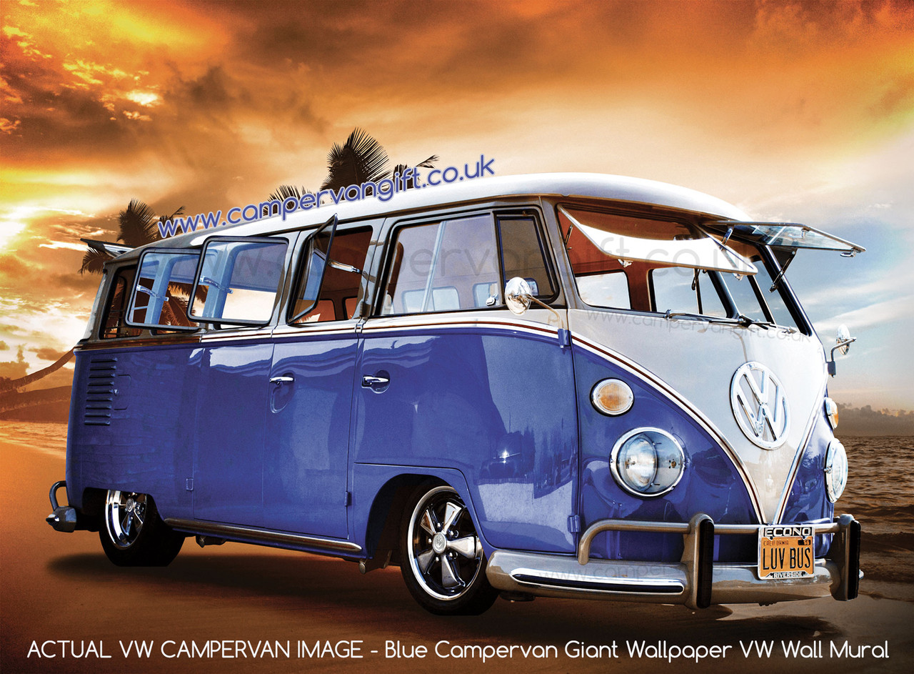 Blue Campervan Giant Wallpaper VW Wall Mural Park a Campervan on the Wall