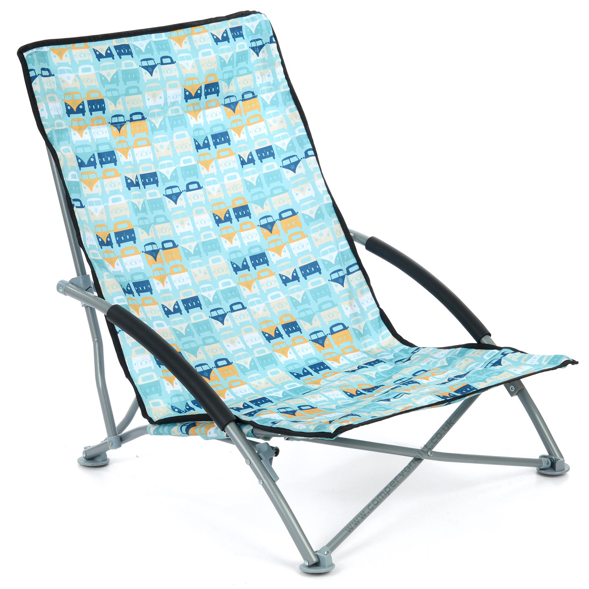 Volkswagen Campervan Blue Beach Folding Low Chair Laid Back and Low