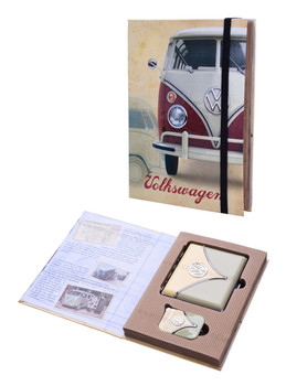 VW Campervan Lighter & Cigarette Case Olive Gift Set