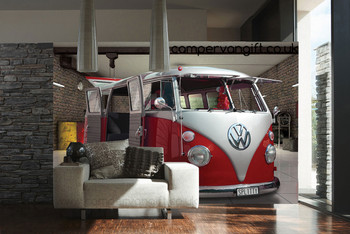 Red Campervan Giant Wallpaper VW Wall Mural