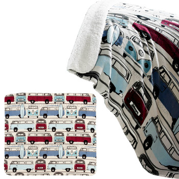 Volkswagen Catch The Waves Campervan Fleece Throw Blanket