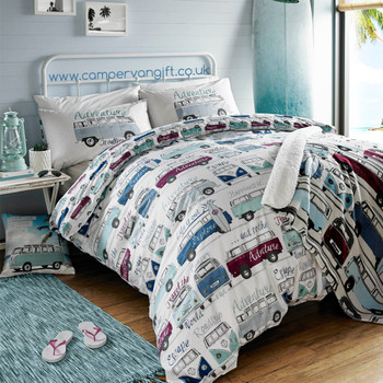 Take Me To The Beach Volkswagen Campervan Cushion - Matching Duvet Set and Throw also Available.