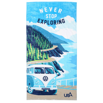 Volkswagen Campervan Exploring Beach Towel