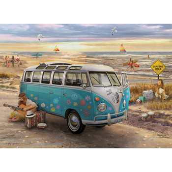 Volkswagen Love and Hope Campervan 1000 Piece Puzzle - Completed Puzzle