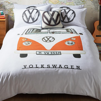 Volkswagen Orange Campervan Duvet and Pillow Case Set